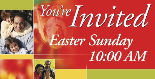 Banners, Easter, Spring Invited - Multi  - 8, 4' x 8'