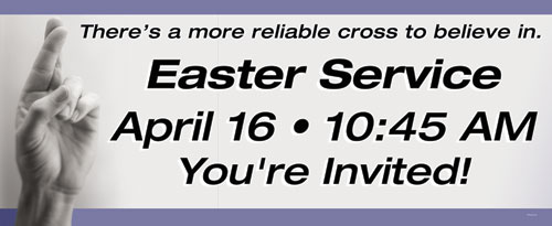 Banners, Easter, Reliable Cross - 4 x 10, 4' x 10'