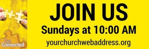 Banners, Church Theme, Get Connected - 12, 4' x  12'
