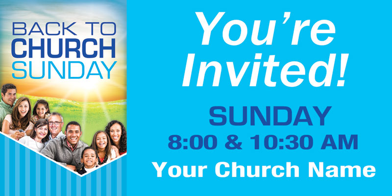 Banners, Back To Church Sunday, Youre Invited BTC - 4x8, 4' x 8'