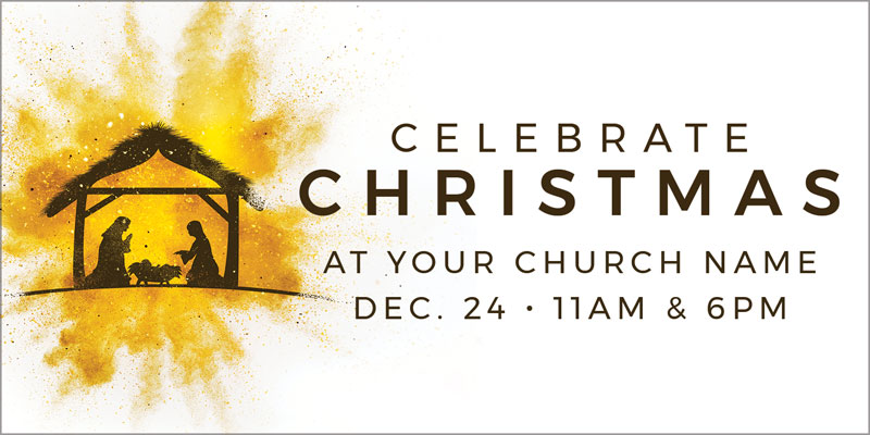 Gold Powder Creche Banner - Church Banners - Outreach Marketing