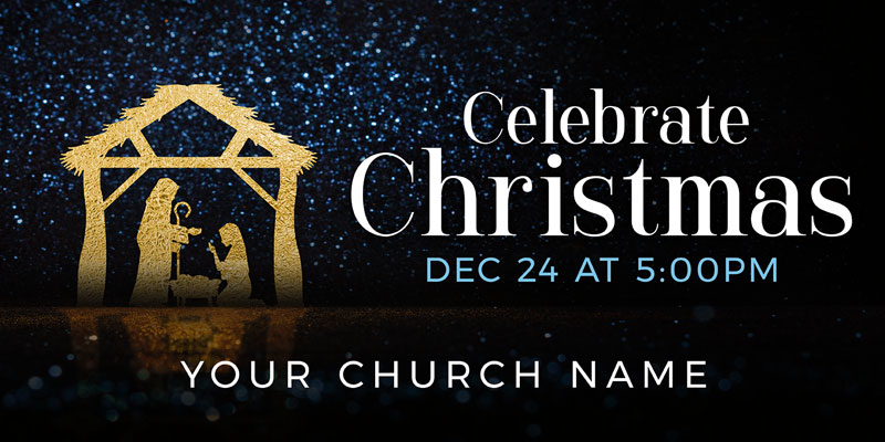 Celebrate Christmas Manger Banner - Church Banners - Outreach Marketing