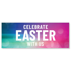 Colorful Lights Celebrate Easter Stock Outdoor Banners