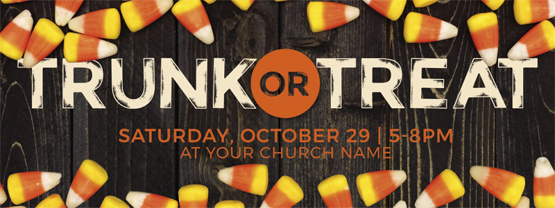 Banners, Fall - General, Trunk Or Treat Candy Corn, 3' x 8'