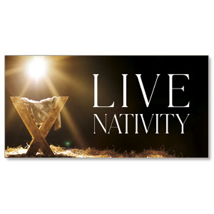 Live Nativity Manger Stock Outdoor Banners