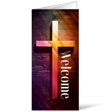 Welcome Cross Colorful Wood 