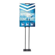 Chevron Blue Come And See Invitation Station 