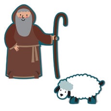 Kids Nativity Shepherd and Sheep 