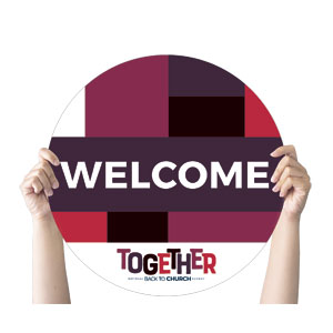 BTCS Together Welcome Circle Handheld Signs