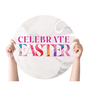 Celebrate Easter Colors Circle Handheld Signs