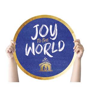 Joy to the World Nativity Circle Handheld Signs