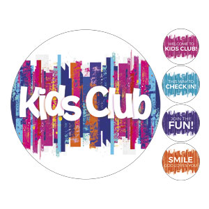 Kids Club Set Circle Handheld Signs