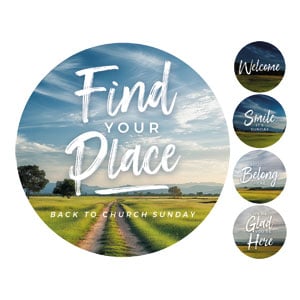 BTCS Find Your Place Set Circle Handheld Signs