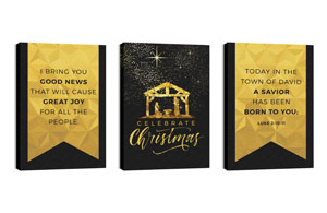 Black and Gold Nativity 24in x 36in Canvas Prints