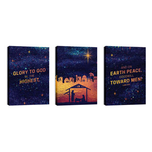 Glorious Night Triptych 24in x 36in Canvas Prints