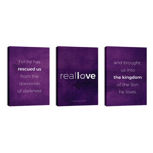 Real Love Crown Triptych 24in x 36in Canvas Prints
