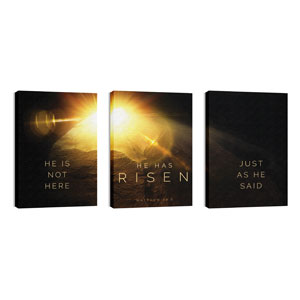 Risen Light Tomb Triptych 24in x 36in Canvas Prints