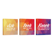 Geometric Bold Ask Seek Knock Set 