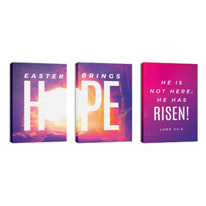 Easter Hope Tomb Triptych 24in x 36in Canvas Prints