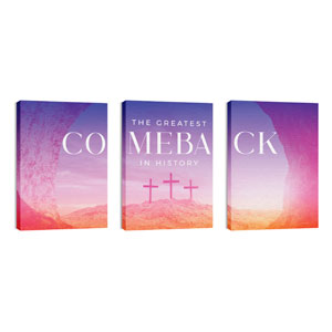 Greatest Comeback Triptych 24in x 36in Canvas Prints
