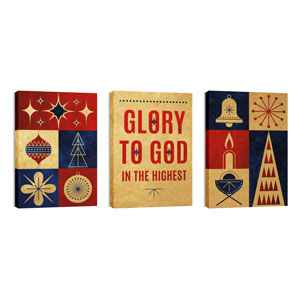 Celebrate Christmas Icons Triptych 24in x 36in Canvas Prints