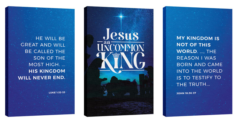 Jesus Uncommon King Triptych Canvas Print - Church Wall Art - Outreach ...