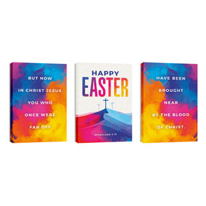 Colorful Easter Crosses Triptych 24in x 36in Canvas Prints