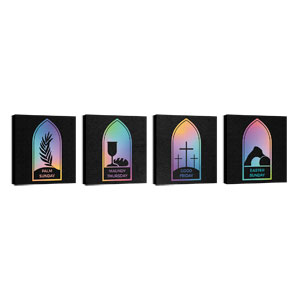 Easter Window Icons Set 24 x 24 Canvas Prints