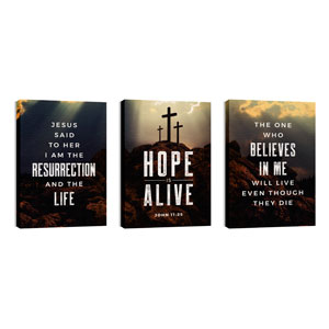 Hope Is Alive Crosses Triptych 24in x 36in Canvas Prints