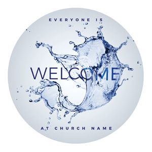 Welcome Water Splash Circle InviteCards 