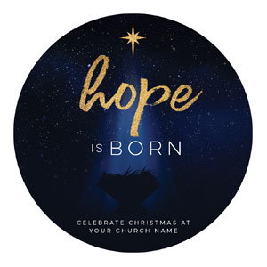 Christmas Star Hope is Born Circle InviteCards 