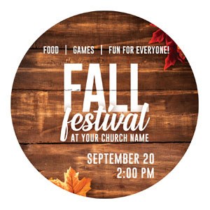 Rustic Fall Festival Circle InviteCards 