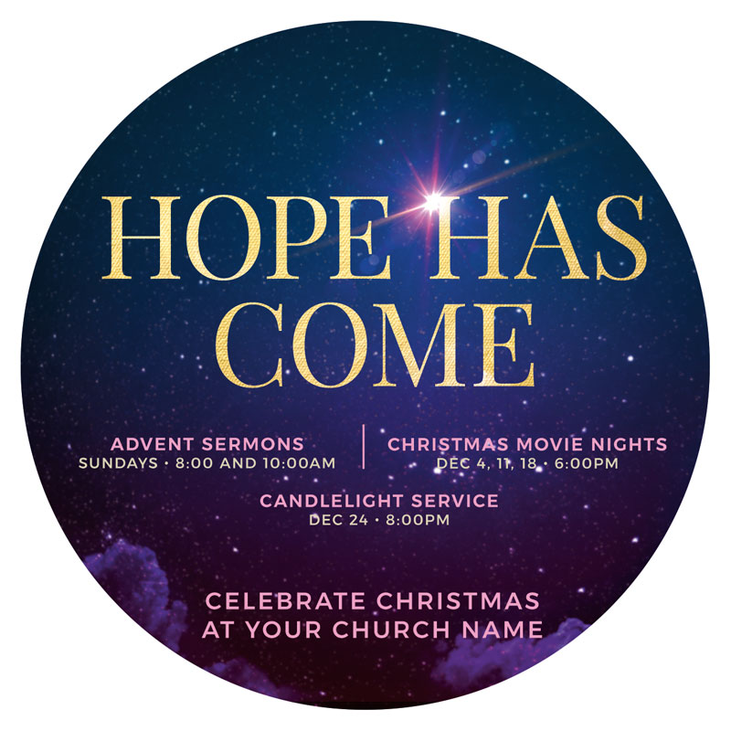 InviteCards, Christmas, Hope Has Come Sky, 4 Circle