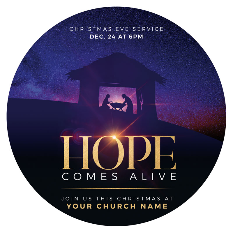 InviteCards, Christmas, Hope Comes Alive Manger, 4 Circle