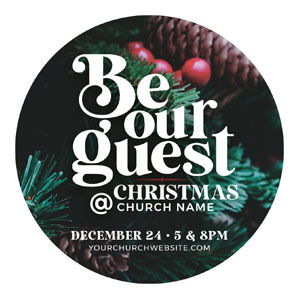 Be Our Guest Christmas Circle InviteCards 