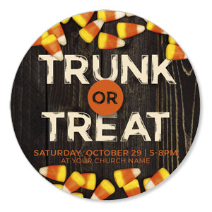 Trunk Or Treat Candy Corn Circle InviteCards 