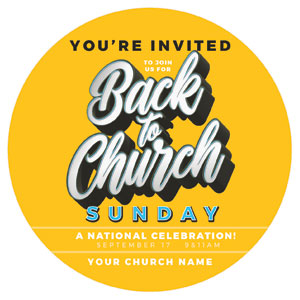 Back to Church Sunday Celebration Circle InviteCards 