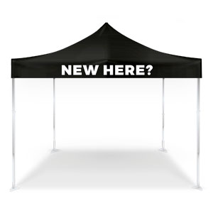 Black White New Here Pop Up Canopy Tents