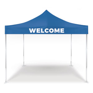 Blue Welcome Pop Up Canopy Tents
