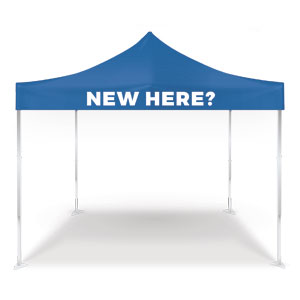 Blue New Here Pop Up Canopy Tents