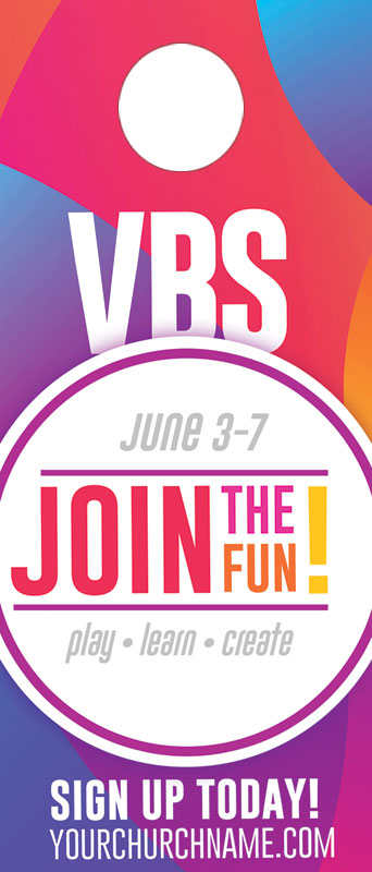 VBS Kids Door Hanger - Church Invitations - Outreach Marketing