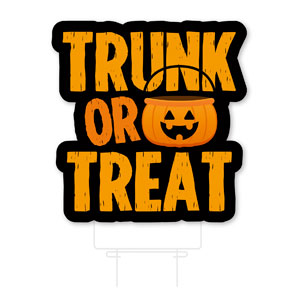 Trunk or Treat Orange Die Cut Yard Sign