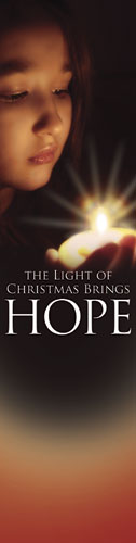 Banners, Christmas, Light Brings Hope, 2' x 8'