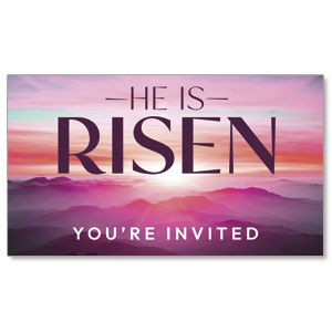 Risen Pink Sunrise Invite 2" x 3.5" Flat Invite