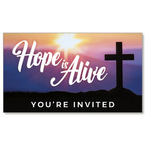 Hope Is Alive Sunrise Cross Invite 2" x 3.5" Flat Invite