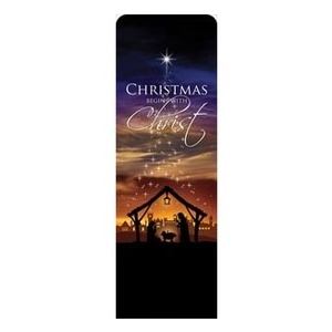 Christmas Begins Christ 2' x 6' Sleeve Banner