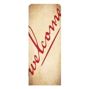 Red Script Welcome 2'7" x 6'7" Sleeve Banners