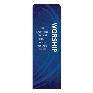 Flourish Worship Blue 2' x 6' Sleeve Banner