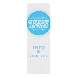 Guest Circles Services Blue 2' x 6' Sleeve Banner