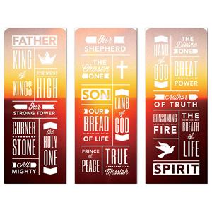 Phrases Trinity Triptych 2'7" x 6'7" Sleeve Banners